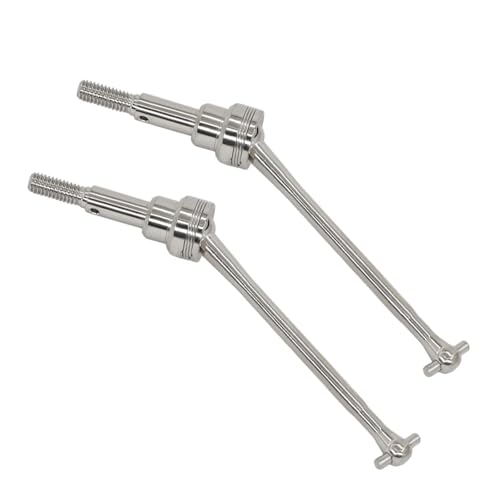 GTVNPOA RC Zubehör Für WLtoys 12423 12427 12428 1/12 2Pcs Metall Vordere Antriebswelle CVD RC Auto Crawler Short Course Truck Upgrade Teile Geändert Zubehör(Silver) von GTVNPOA