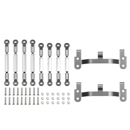 GTVNPOA RC Zubehör Für WPL B-1 B14 B-24 C14 1/16 RC Auto Metall Zugstange Lenkung Pull Servo Zugstange Basis Ersatz Upgrade Teile Modifiziertes Zubehör(Titanium) von GTVNPOA