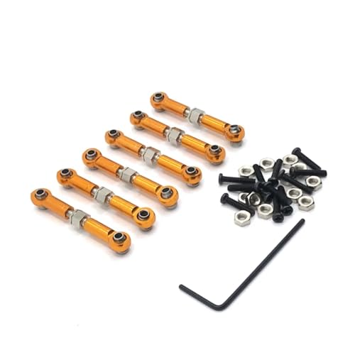 GTVNPOA RC Zubehör Für Wltoys 1/18 184011 A949 A959 A969 A979 K929 Metall Linkage Zugstange Vorne Hinten Servo Link Spurstange RC Auto Upgrade Ersatzteile(Yellow) von GTVNPOA