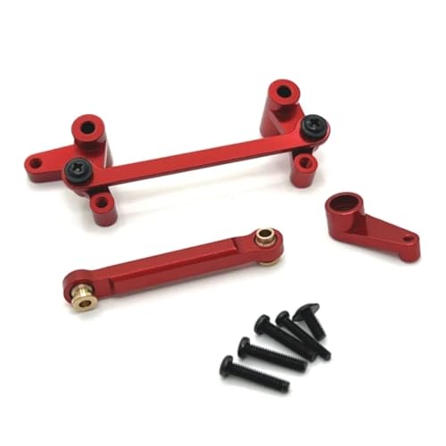 GTVNPOA RC Zubehör Für Wltoys 144016 144018 1/14 Metall Lenkung Servo Arm Servo Link Rod Set RC Auto Upgrade Teile Geändert Zubehör(Red) von GTVNPOA