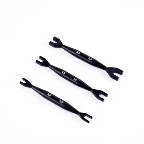 RC Demontage Hilfs Für HSP Für Traxxas Für Axial Für SCX10 Rc Crawler Car 3-teiliger Schraubenschlüssel 3-4 Mm 4,5-5 Mm 5,5-7 Mm Doppelende Für Universalschlüssel Gabelschlüssel(Black) von GTVNPOA