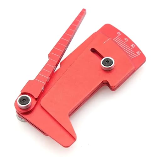 RC Demontage Hilfs Für Tamiya Für HSP Für HPI 1/8 1/10 RC-Auto Verstellbares Lineal Für Anpassen Der Höhe des RC-Autos Felgensturz 15 Grad Für Hobby-Werkzeuge(Red) von GTVNPOA