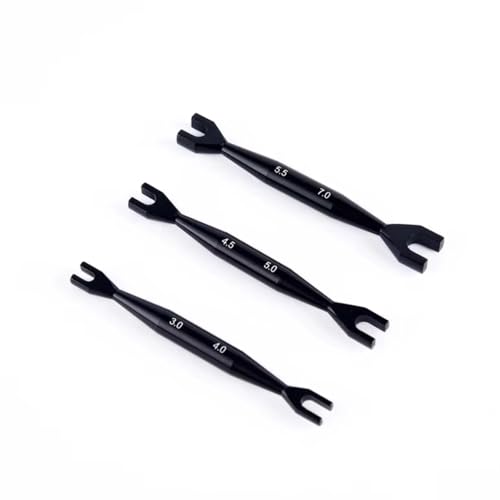 RC Demontage Hilfs Für Traxxas Für Axial Für SCX10 Rc Crawler Auto Für HSP 3 Stücke Schraubenschlüssel 3-4mm 4,5-5mm 5,5-7mm Doppel Ende Für Universal Spanner Gabelschlüssel Für(Black) von GTVNPOA