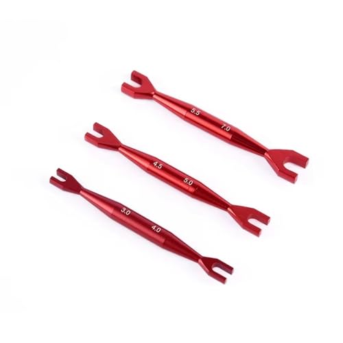 RC Demontage Hilfs Für Traxxas Für Axial Für SCX10 Rc Crawler Auto Für HSP 3 Stücke Schraubenschlüssel 3-4mm 4,5-5mm 5,5-7mm Doppel Ende Für Universal Spanner Gabelschlüssel Für(Red) von GTVNPOA