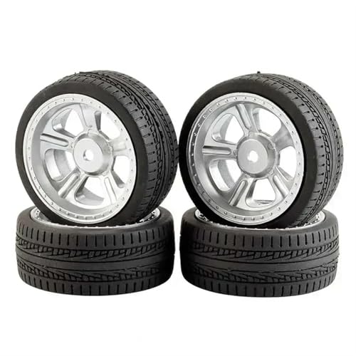 RC Reifen Set Naben Für Tamiya Für TT01 TT02 XV01 TA06 PTG-2 Für HPI WR8 Für Kyosho Für HSP 1/10 RC Für Racing Auto Reifen Auf Road Touring Drift Auto Reifen Rad(White,C) von GTVNPOA