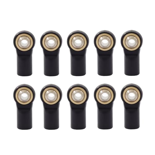 RC Zubehör Für Axial Für SCX10 D90 D110 Für Tamiya CC01 1/10 RC Auto Teile Metall M4 20 MM Link Spurstangenkopf Kugelgelenk RC Auto Crawler Racing Zubehör 10 Stücke(Black) von GTVNPOA