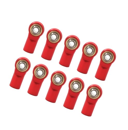 RC Zubehör Für Axial Für SCX10 D90 D110 Für Tamiya CC01 1/10 RC Auto Teile Metall M4 20 MM Link Spurstangenkopf Kugelgelenk RC Auto Crawler Racing Zubehör 10 Stücke(Red) von GTVNPOA