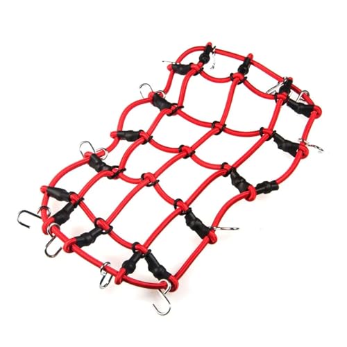 RC Zubehör Für Axial Für SCX10 Für TRX4 Für Tamiya 1/10 RC Auto-LKW-Dachgepäckträger-Aufbewahrung Elastisches Gummiseil Gepäckträgernetz Upgrade-Teile(Red) von GTVNPOA
