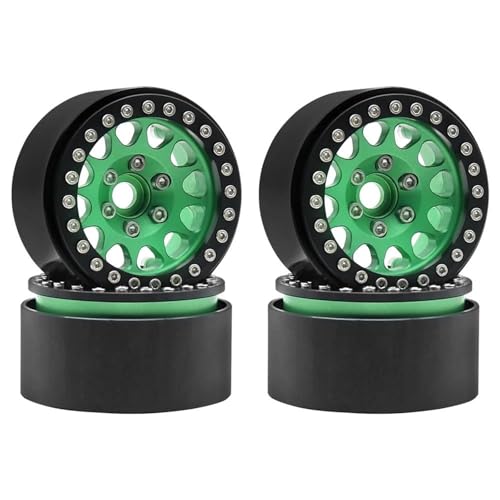 RC Zubehör Für Hsp Für Wraith Für Tamiya Für Axial Für SCX10 D90 Für HPI 1/10 RC Auto Ersatzteil Metall 1,9 Beadlock Felge Nabe Ersatz RC Auto Zubehör(Black,Size 2) von GTVNPOA