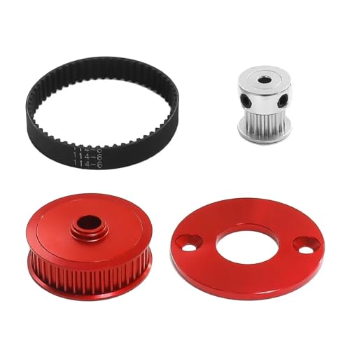 RC Zubehör Für Tamiya Für TT02 Für TT-02 1/10 Geräuscharm Gürtel Stick 16T 40T Übertragung Getriebe RC Auto DIY Ändern Upgrade Teile Zubehör(Red) von GTVNPOA