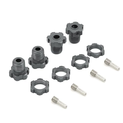 RC Zubehör Für Traxxas Für E-Revo Für E-Maxx Für T-Maxx Für Summit Für Revo 3.3 5353X 1/10 RC Autoteile Radnaben Dekoration 17mm Sechskantmuttern Keilwellenradnaben(Gray) von GTVNPOA