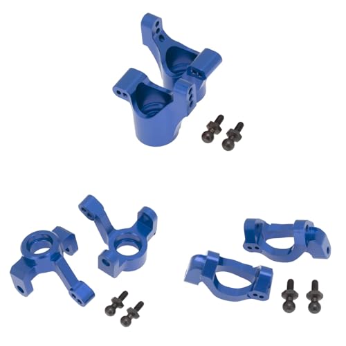 RC Zubehör Für Traxxas Für LaTrax Für Teton 1/18 6 Stücke Metall Front Lenkung Block Caster Block Hinten Achsschenkel Träger RC Auto Upgrade Teile(Blue) von GTVNPOA