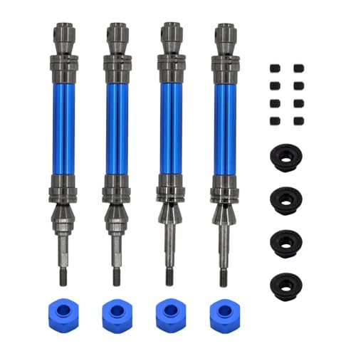 RC Zubehör Für Traxxas Für Slash Für Hoss Für Stampede Für VXL 4X4 1/10 4Pcs Stahl Vordere Und Hintere Antriebswelle Antriebswelle CVD RC Auto Upgrade Teile(Blue) von GTVNPOA