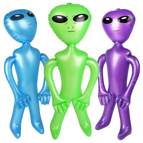 Alien Aufblasbar, 3 PCS Alien Luftballon, 85 cm Halloween Aufblasbarer Aliens, Alien-Partydekorationen, Aliens Aufblasbares Spielzeug für Halloween, Karneval, Mottopartys, Babypartys von GTYARYUA