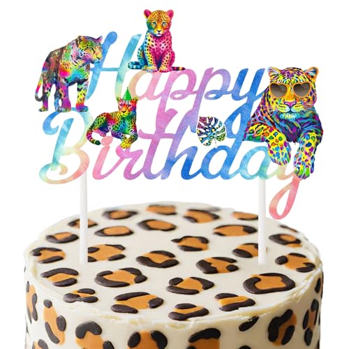 Cake Topper, Neon-Gepard Geburtstagsdeko Torte, Regenbogen Gepard Cupcake Topper, Neon-Gepard Geburtstagstorte Cake Topper, für Geparden-Thema, Kindergeburtstagsparty Cake Topper, Neon-Gepard Geburtstagsdeko Torte, Regenbogen Gepard Cupcake Topper, Neon-Gepard Geburtstagstorte Cake Topper, für Geparden-Thema, Kindergeburtstagsparty von GTYARYUA