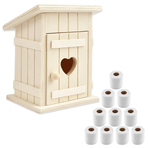 Miniatur Puppenhaus Zubehör, 2 PCS Wichtel Zubehör, Puppenhaus Badezimmer Zubehör, Miniatur Zubehör Badezimmer, 1:12 Miniatur Toilettenhäuschen und Miniatur Toilettenpapier von GTYARYUA