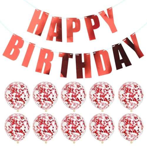 1 Stück Happy Birthday Pull Flag, 10 Stück Paillettenballons, Happy Birthday Banner, Happy Birthday Dekorationen, Geburtstagsparty-Themendekorationen 1 Stück Happy Birthday Pull Flag, 10 Stück Paillettenballons, Happy Birthday Banner, Happy Birthday Dekorationen, Geburtstagsparty-Themendekorationen von GTYHH