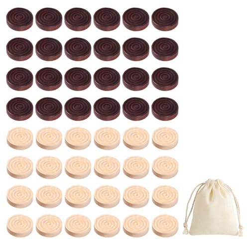 48 Stück Schachfiguren Und 1 Stück Weiße Stofftasche, Brettspiel, Runde Schachfiguren Aus Holz, Interaktives Spielzeug Für Zuhause 48 Stück Schachfiguren Und 1 Stück Weiße Stofftasche, Brettspiel, Runde Schachfiguren Aus Holz, Interaktives Spielzeug Für Zuhause von GTYHH