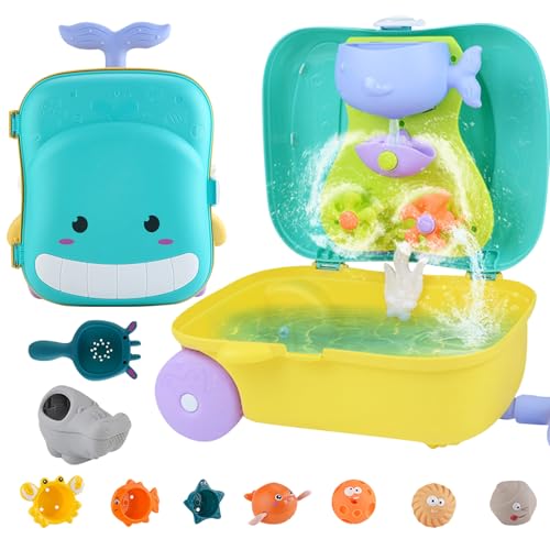 GUAHKUN 3-in-1 Strandspielzeug-Set Outdoor Matschküchenzubehör Mit Sandtrichter Dinosaurier Wal Ente Wasserspielzeug Für Kinder Ab 3 Jahren Ideal Für Sandkasten Und Wasserspiele (C) von GUAHKUN
