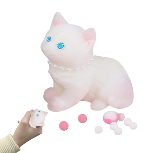 GUAHKUN Anti Stress Spielzeug Niedliche Katzen Quetschspielzeug TPR Squeeze Toys in Schwarz Weiß Kaninchen Design für Stressabbau und Entspannung (D) von GUAHKUN