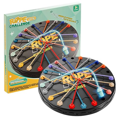 GUAHKUN Brainy Knots Logikspiel Strategisches Denkspiel Reisespiele ab 6 Jahren Erwachsene Spielesammlung mit 10 Farbseilen und Aufbewahrungstasche für Kinder und Familien (B) von GUAHKUN