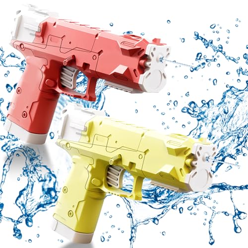 GUAHKUN Elektrische Revolver Wasserpistole 70ml ABS-Material Hochdruck-Wasserstrahl 6-8 Meter Reichweite Tragbare Spritzpistole für Kinder und Erwachsene Outdoor Wasserschlachten (E) von GUAHKUN