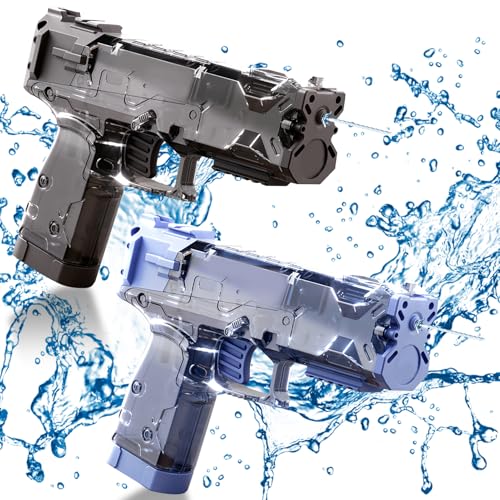 GUAHKUN Elektrische Revolver Wasserpistole 70ml ABS-Material Hochdruck-Wasserstrahl 6-8 Meter Reichweite Tragbare Spritzpistole für Kinder und Erwachsene Outdoor Wasserschlachten (F) von GUAHKUN