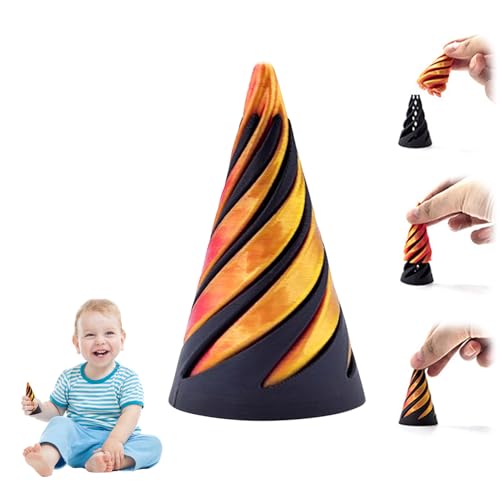 GUAHKUN Pipapo Amo ADHS Spielzeug Stress Spielzeug Perpetuum Mobile PLA Unmögliche Pyramide Direktskulptur Mit 3D Druck Design Für Kinder Und Erwachsene (A) von GUAHKUN