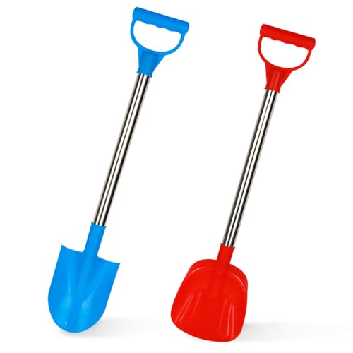 GUAHKUN Sandschaufel Kinder ABS 51-53cm 4-TLG Set Kinderschaufel Metall Schaufel Sandkasten Gartenwerkzeug für Kleinkinder Jungen Mädchen (B) von GUAHKUN