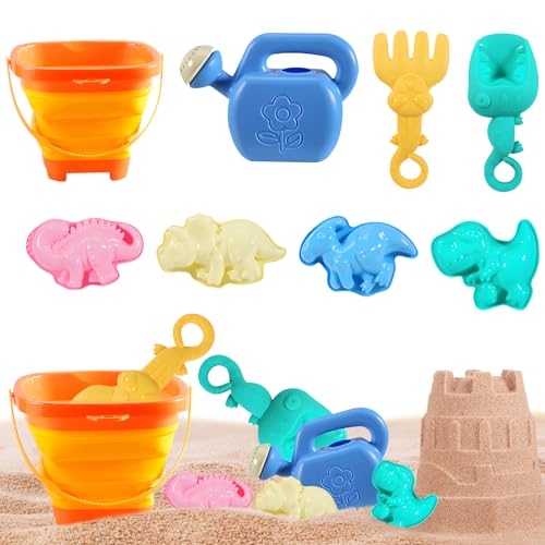 GUAHKUN Sandspielzeug Set für Kinder，8 Stück Sandkasten Spielzeug Set mit Sand Förmchen,Gießkanne,Eimer,Schaufel Werkzeugsätze (A) von GUAHKUN