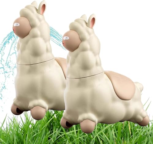 GUAHKUN Spritzende Alpaka Wasserpistole Kinder 45 Grad Drehbarer Kopf 10m Reichweite Wasserspielzeug Garten Pool Strand Geburtstagsgeschenk Weiß 5.5x10x12cm (2 Weiß 5.5 * 10 * 12cm) von GUAHKUN