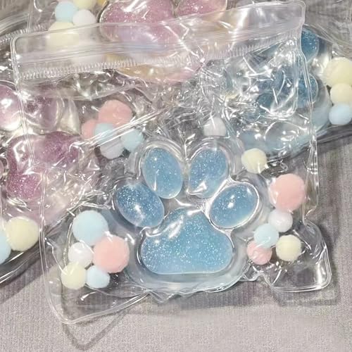GUAHKUN Squeeze Katzenkralle Ice Transparent 7.5x6.5cm Tricolor 7x6cm Soft Squishy Toy Anti Stress Relief Für Kinder Erwachsene Kinderleicht Zu Tragen Und Zu Verwenden (B) von GUAHKUN