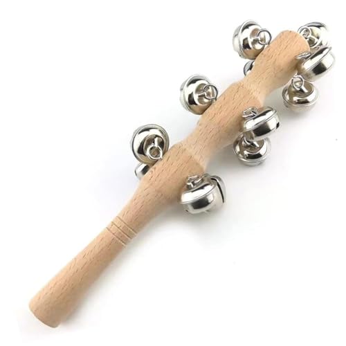 Handheld-Jingle Bells aus Holz, Musikinstrument, Jingle Bells Bar, Schlittenstab, langlebig, Schüttelstab, Rassel, lustige Hand für Schlaginstrument Handheld-Jingle Bells aus Holz, Musikinstrument, Jingle Bells Bar, Schlittenstab, langlebig, Schüttelstab, Rassel, lustige Hand für Schlaginstrument von GUANGJIA