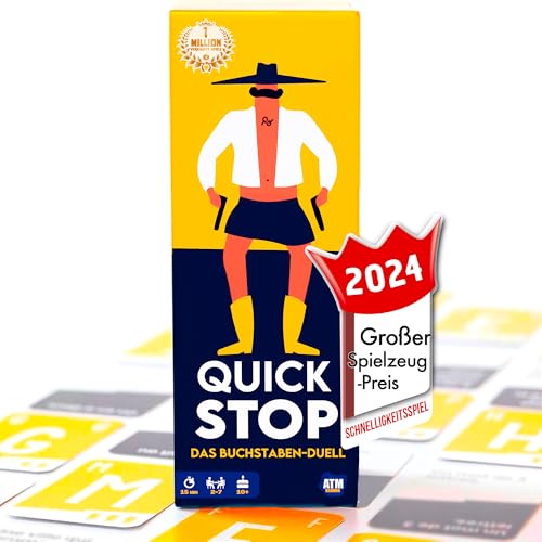 ATM Gaming Quickstop - Das Buchstaben-Duell - Kartenspiel für Jugendliche und Erwachsene - Schnell und Verrückt - 2 bis 7 Spieler - Kartenspiel ab 10 Jahren - Familienspiel von ATM Gaming