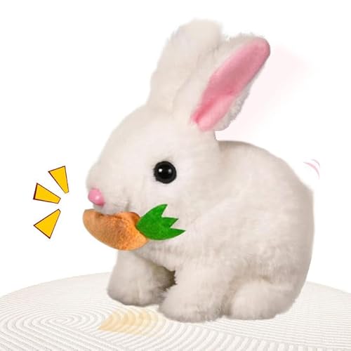 Hüpfendes Kaninchen Spielzeug, Jouet de Lapin électrique, Ostern Plüschhase, Interaktives elektronisches Haustier, Jouet de Lapin pour Enfants mit Sound Ohren und Nase bewegen sich für Kinder (Weiß) Hüpfendes Kaninchen Spielzeug, Jouet de Lapin électrique, Ostern Plüschhase, Interaktives elektronisches Haustier, Jouet de Lapin pour Enfants mit Sound Ohren und Nase bewegen sich für Kinder (Weiß) von GUBOOM
