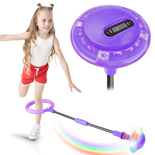 Kinder Blinkender Springring Fußkreisel mit Zähler, Timer, Kalorienzähler, Swing Wheel mit Lichtrad, Spielzeug Geschenke für Mädchen 6-12 Jahren, Weihnachten Ostern Ferien Geburtstag Geschenke (Lila) Kinder Blinkender Springring Fußkreisel mit Zähler, Timer, Kalorienzähler, Swing Wheel mit Lichtrad, Spielzeug Geschenke für Mädchen 6-12 Jahren, Weihnachten Ostern Ferien Geburtstag Geschenke (Lila) von GUBOOM