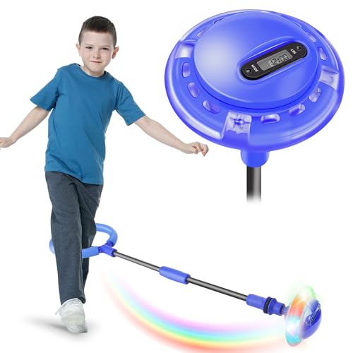 Kinder Blinkender Springring Fußkreisel mit Zähler, Timer, Kalorienzähler, Swing Wheel mit Lichtrad, Spielzeug Geschenke für Mädchen 6-12 Jahren, Weihnachten Ostern Ferien Geburtstag Geschenke (Blau) Kinder Blinkender Springring Fußkreisel mit Zähler, Timer, Kalorienzähler, Swing Wheel mit Lichtrad, Spielzeug Geschenke für Mädchen 6-12 Jahren, Weihnachten Ostern Ferien Geburtstag Geschenke (Blau) von GUBOOM