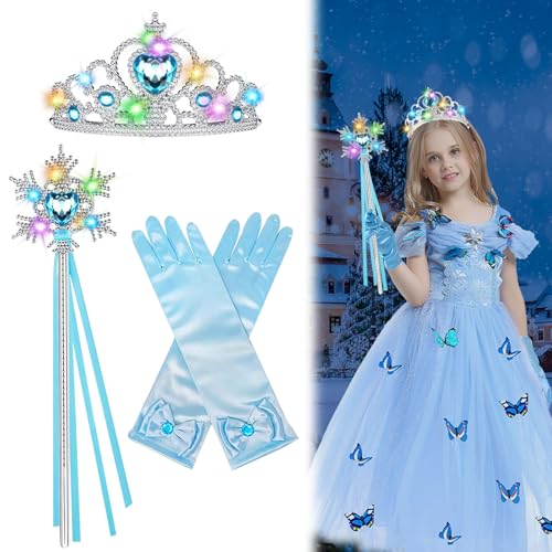 Prinzessin Kostüme Zubehör LED, Leuchtend Prinzessin Kostüme Set, Princess Dress Up Zubehör, Mädchen Dress up Zubehör mit Krone, Zepter, Handschuhe, Geburtstag Party Weihnachten Karneval Cosplay (A) Prinzessin Kostüme Zubehör LED, Leuchtend Prinzessin Kostüme Set, Princess Dress Up Zubehör, Mädchen Dress up Zubehör mit Krone, Zepter, Handschuhe, Geburtstag Party Weihnachten Karneval Cosplay (A) von GUBOOM