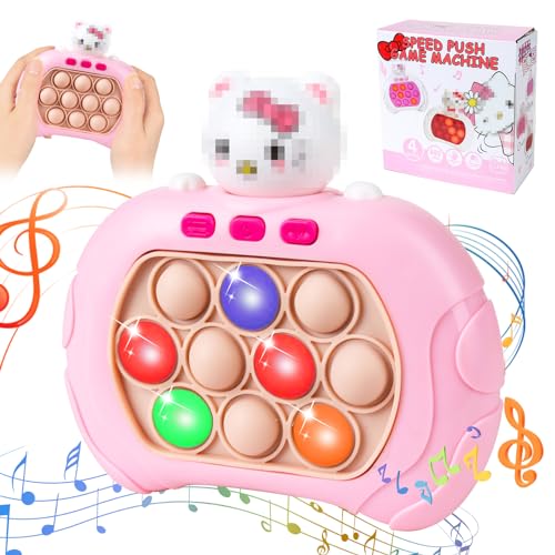 Quick Push Bubble Pop Game, Pop It Elektronisches Spiel, Fast Speed Push Game, Bubble Sensory Squeeze Toys, Pop It Fidget Game Spielzeug, Dekompressions Spielzeug für Kinder Erwachsene (Kitty) von GUBOOM
