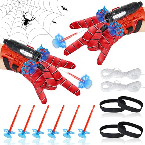 Super Spider Launcher, 2 Set Kids Spider Hero Handschuhe, Spider Launcher Handschuhe, Spider Handschuhe Spinnennetz, Spielzeug Held Launcher für Cosplay, Handgelenk Spielzeug Set, Kinder Geschenk von GUBOOM