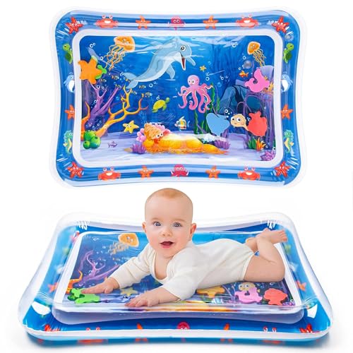 GUBOOM Wassermatte Baby, Wasserspielmatte BPA-frei, Baby Spielzeuge 3 6 9 Monate, PVC Wassergefüllte Spielmatte für Baby Sensorisches Entwicklung Ausbildung von GUBOOM