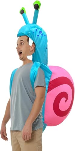 GUDELAK Aufblasbares Halloween-Kostüm – Lustiges Schnecken-Aufblaskostüm mit Tasche für Süßigkeiten, Aufblasbares Cosplay-Halloween-Party für Erwachsene von GUDELAK
