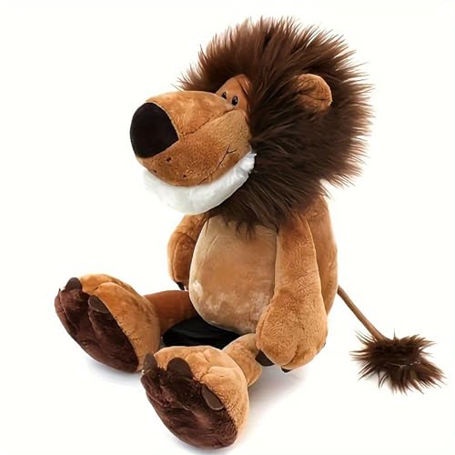 GUDVES Cartoon-Löwen-Plüschtier, weiches kuscheliges Löwen-Plüschtier, niedlicher Wildtier-Zoo, lebensechte Stofftiere, Löwen-Geschenk für Kinder und Erwachsene (24,9 cm) von GUDVES