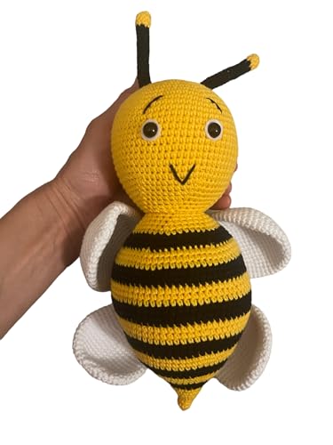 GÜLS Biene, Stofftier Kuscheltier, neugeborenes Baby, Geschenk, Kinder, ca. 25 cm lang, Deco Amigurumi, Handmade, gehäkelt, Naturell GÜLS Biene, Stofftier Kuscheltier, neugeborenes Baby, Geschenk, Kinder, ca. 25 cm lang, Deco Amigurumi, Handmade, gehäkelt, Naturell von GÜLS
