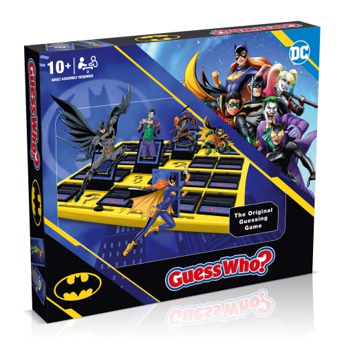 Winning Moves DC Comics Batman Guess Who? Brettspiel, Spielen Sie mit Ihren Lieblings-Gotham City Charakteren einschließlich Batgirl, Robin, Joker und Harley Quinn, 2-Spieler-Spiel für Kinder ab 4 von Winning Moves