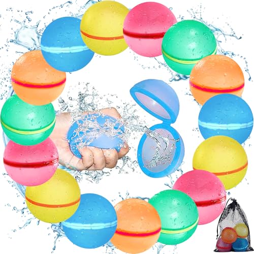 GUHAOOL 15 Stück Wasserbomben Wiederverwendbar, Selbstschließend, Wasserballoons Schnellfüller mit Mesh Bag, Silikon Wasserballons für Wasserschlachten, Pool, Strand & Familienaktivitäten GUHAOOL 15 Stück Wasserbomben Wiederverwendbar, Selbstschließend, Wasserballoons Schnellfüller mit Mesh Bag, Silikon Wasserballons für Wasserschlachten, Pool, Strand & Familienaktivitäten von GUHAOOL