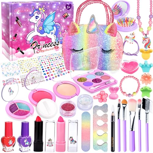 GUHAOOL Make-up-Set für Mädchen, 36 Stück Kinderschminke Set Mädchen Kinder Make Up Set, Waschbar Kinder Schminkset Mädchen Spielzeug,Weihnachts Geburtstags Geschenke für Mädchen 5 6 7 8 9 10 Jahre von GUHAOOL