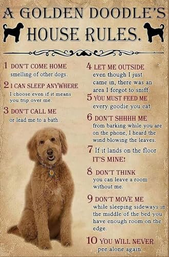 Ein Golden Doodle'S House Rules Hundegeschenk für Hund, Mutter, Hund, Vater, Goldene Liebhaber, 1000 Puzzle, aktives Denken, Party, Unterhaltung, Puzzle-Requisiten, jedes Stück ist einzigartig und die von GUICCW