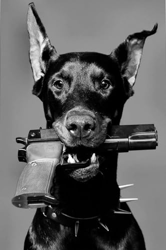 Schwarz-Weiß-Dobermann mit einer Pistole Holzpuzzle 1000 Teile Erwachsenen-Puzzles Kindergeschenk Tier Holzpuzzle Spielzeug und Spiele Geeignet für gemeinsam herausfordernde Kunstwerke Schwarz-Weiß-Dobermann mit einer Pistole Holzpuzzle 1000 Teile Erwachsenen-Puzzles Kindergeschenk Tier Holzpuzzle Spielzeug und Spiele Geeignet für gemeinsam herausfordernde Kunstwerke von GUICCW