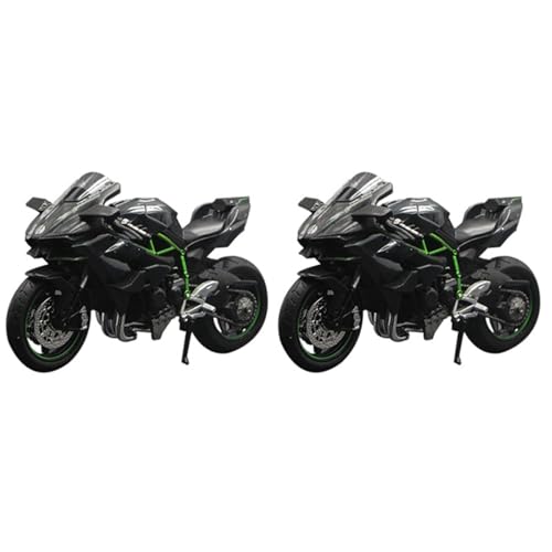 GUIJIALY 2X 1:12 H2 R Motorrad Druckgusslegierung Modell Spielzeug Schwarz Ninja H2R Motorrad Abnehmbare Kollektion Schwarz von GUIJIALY